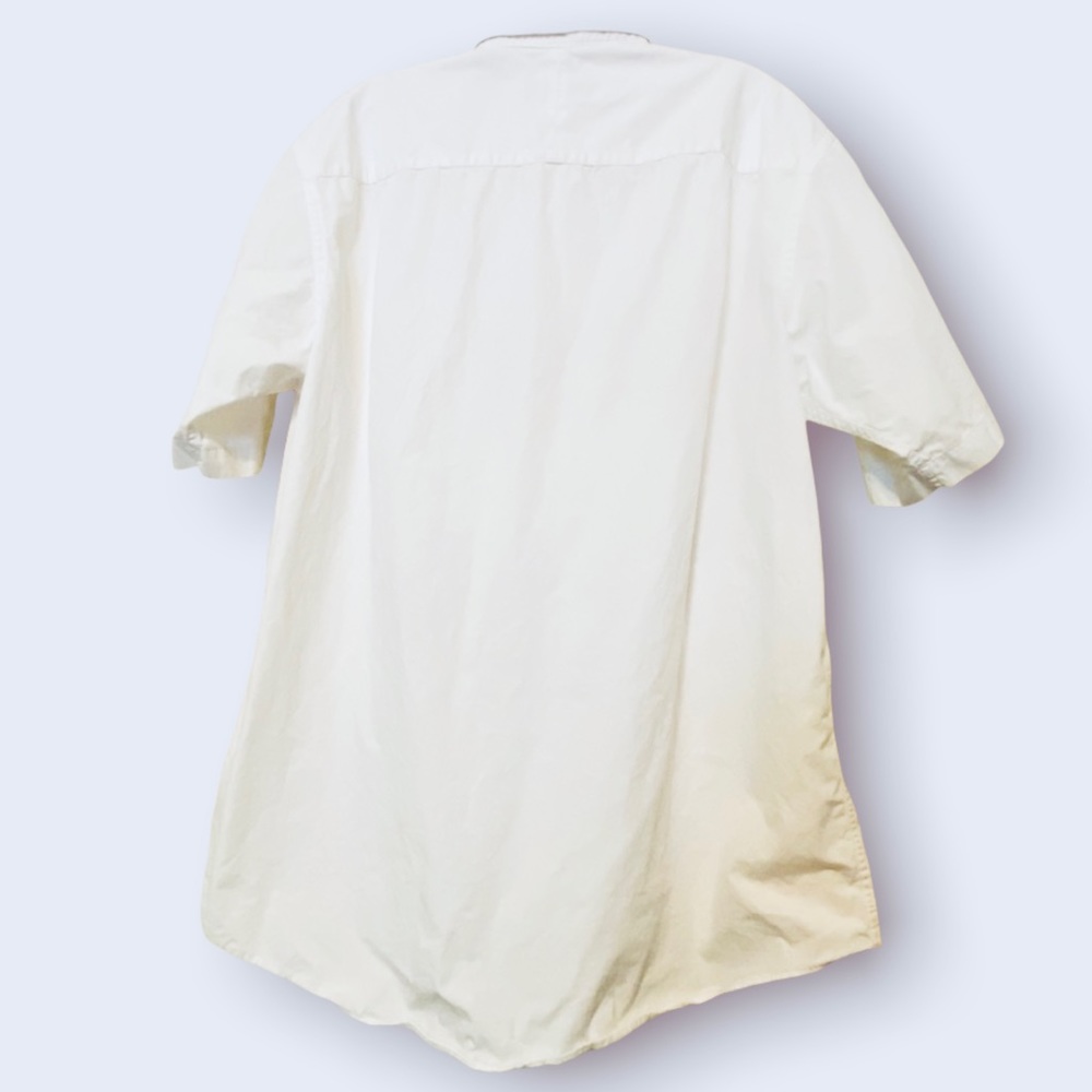 Men’s Club Room Shirt White Large Regular Fit Short Sleeves Collar Button Down - Picture 3 of 5